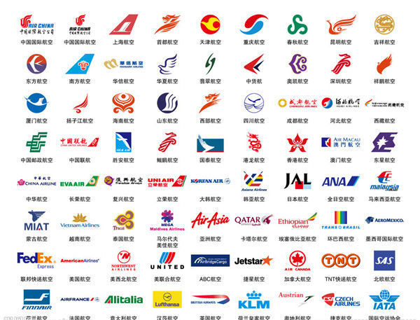 世界各大航空机尾标志图片
